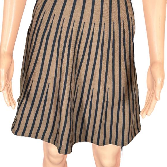 Boden Size 10 Petite Brown Striped Wool Cotton Knit Sweater Dress - Picture 4 of 7